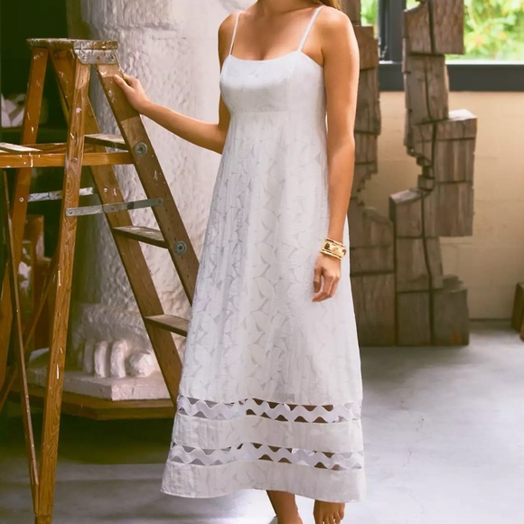 Lilly Pulitzer Dresses & Skirts - NWT Lilly Pulitzer Resort White Flora Faille Haliey Midi Dress Size 8